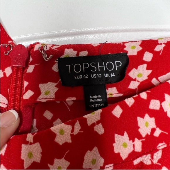 Topshop Bardot Off Shoulder Floral Ruffle Dress size 10 - Picture 8 of 12